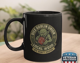 Funny DnD Goblin Mug, Dungeons and Dragons Dice Nerdy Coffee Cup,  TTRPG Dungeon Master Gift