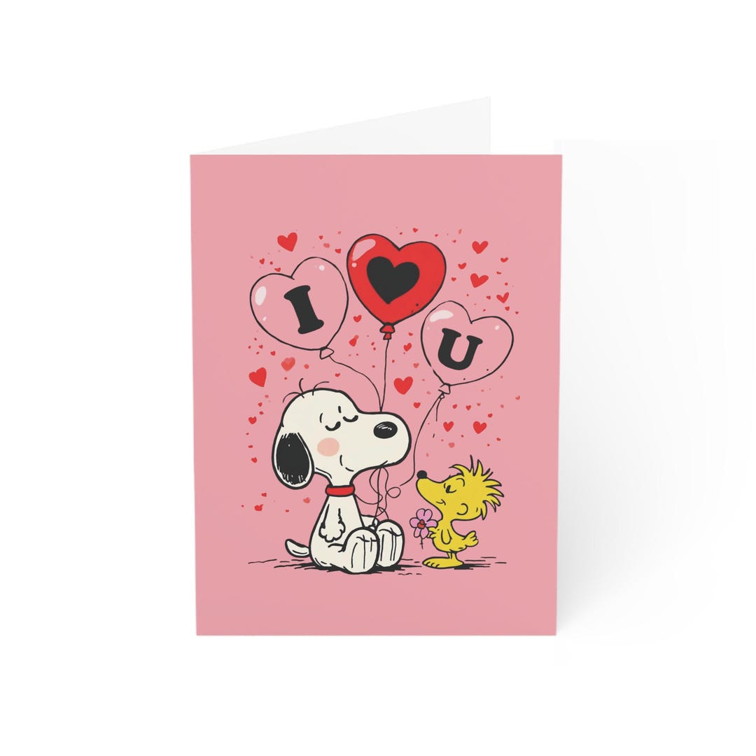 Adorable Snoopy Valentines Day Card Printable Digital Download Cute ...