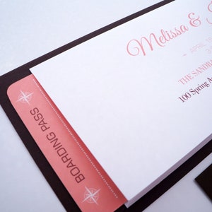 Boarding Pass Wedding Invitation in Sleeve : Destination Wedding PRINTED