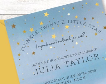 Twinkle Twinkle Little Star Do You Know How Loved You Are? Star Lullaby Baby Shower Invitation : Printable DIGITAL DESIGN