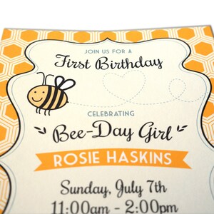 Happy Bee-Day Birthday Invitation, Bee Birthday, Garden Party, Nature Birthday : Printable DIGITAL DESIGN