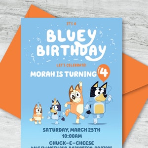 It's A Bluey Birthday Celebration Invitation, Bluey and Bingo Birthday Party Printable Digital Design image 1