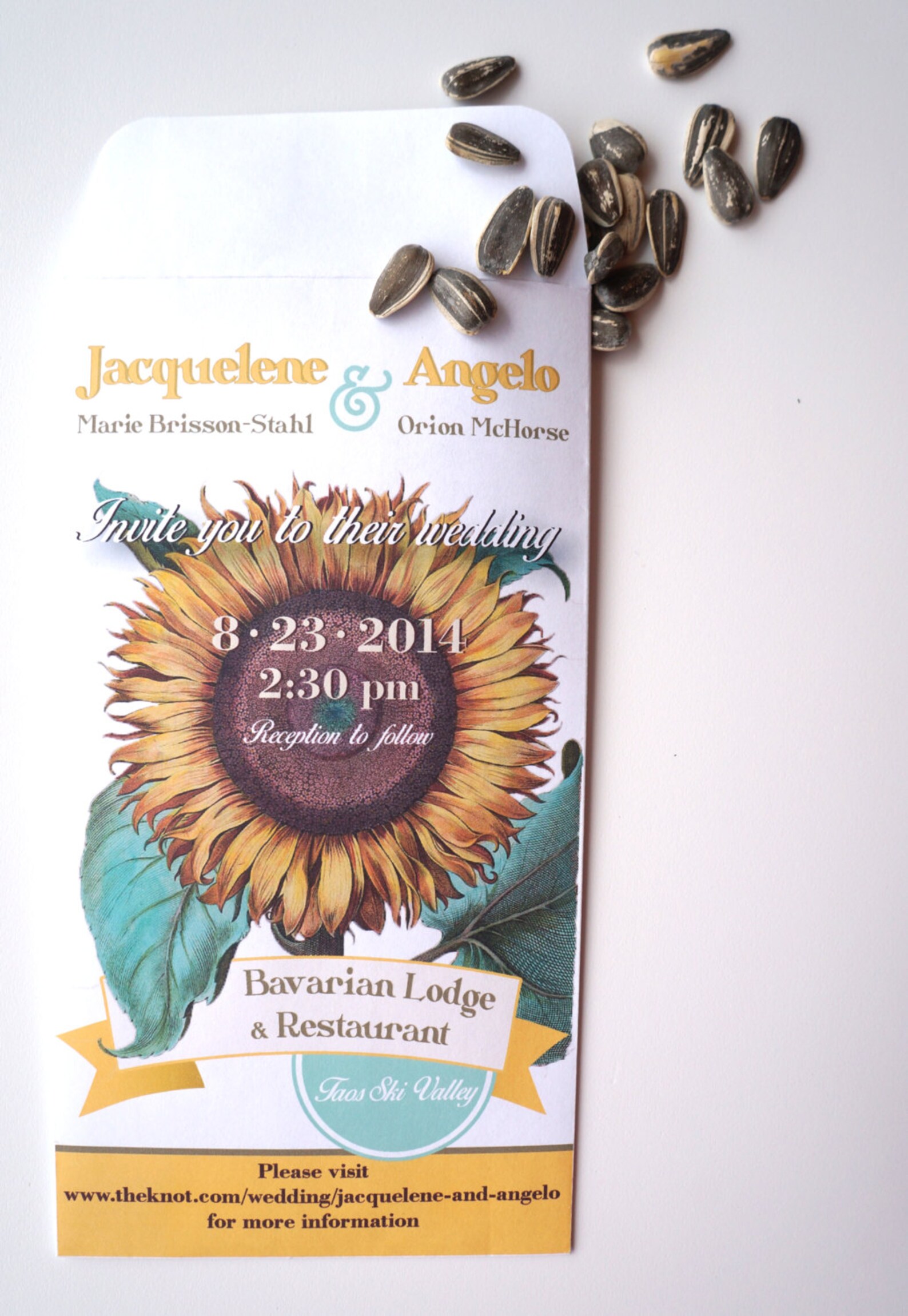 Sunflower Seed Packet Wedding Invitation with RSVP Postcard Etsy