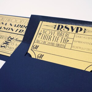 Old Hollywood, Art Deco, Gold Movie Ticket Invitation SAMPLE image 3