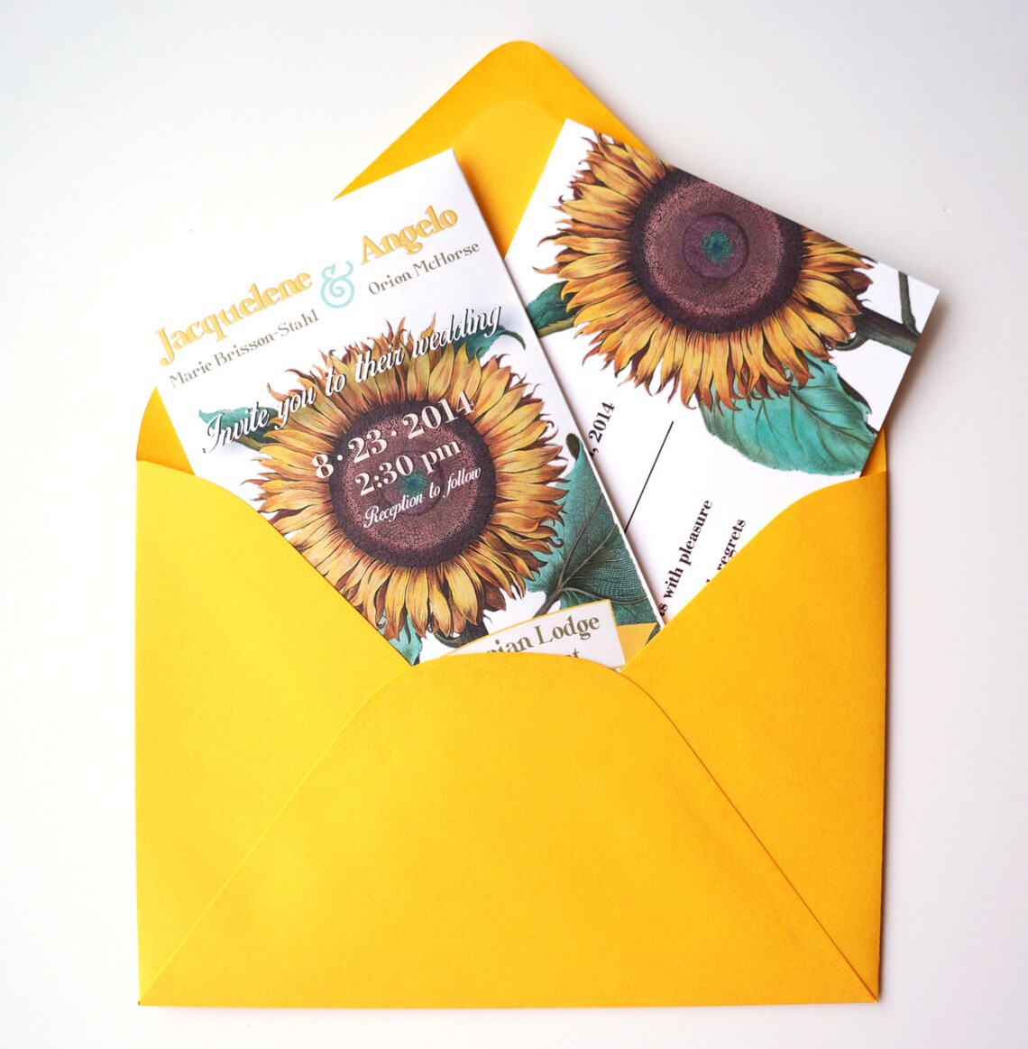 Sunflower Seed Packet Wedding Invitation with RSVP Postcard Etsy