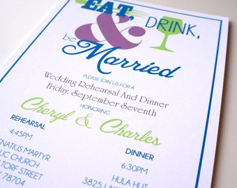 Eat Drink and Be Married - Rehearsal Dinner Invitations DIGITAL DESIGN