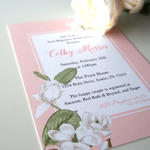 Steel Magnolia Bridal Shower Invitation : Printable Digital Design