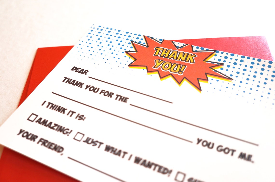 Printable Fill in the Blank Thank You Note for Kids | Etsy