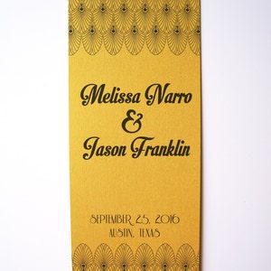 Old Hollywood / Art Deco Movie Metallic Gold Wedding Program : Custom Printable Digital Design image 3