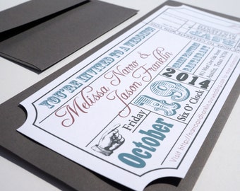 Custom Movie Ticket Wedding Invitation DIGITAL DESIGN