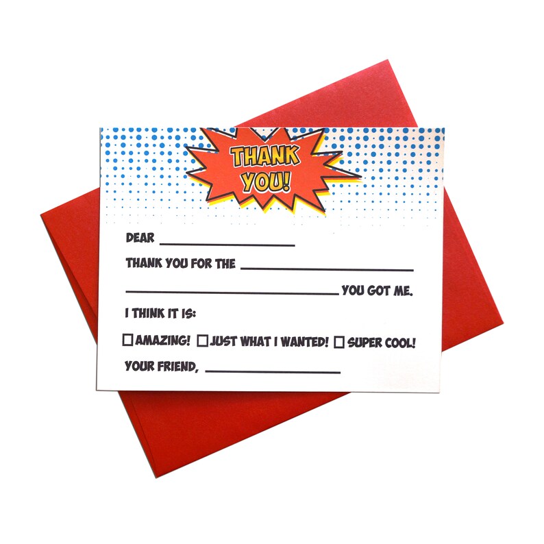 Printable Fill in the Blank Thank You Note for Kids - Etsy