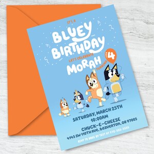 It's A Bluey Birthday Celebration Invitation, Bluey and Bingo Birthday Party Printable Digital Design image 2