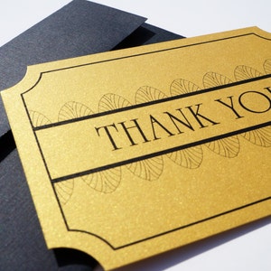 Art Deco Thank You Card: Old Hollywood en Great Gatsby Style - GRATIS VERZENDING