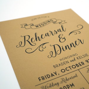 Rustic Kraft Rehearsal and Dinner Invitation: Printable Design