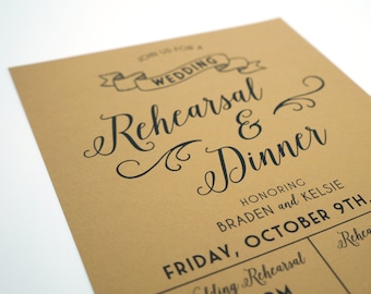 Rustic Kraft Rehearsal and Dinner Invitation: Printable Design