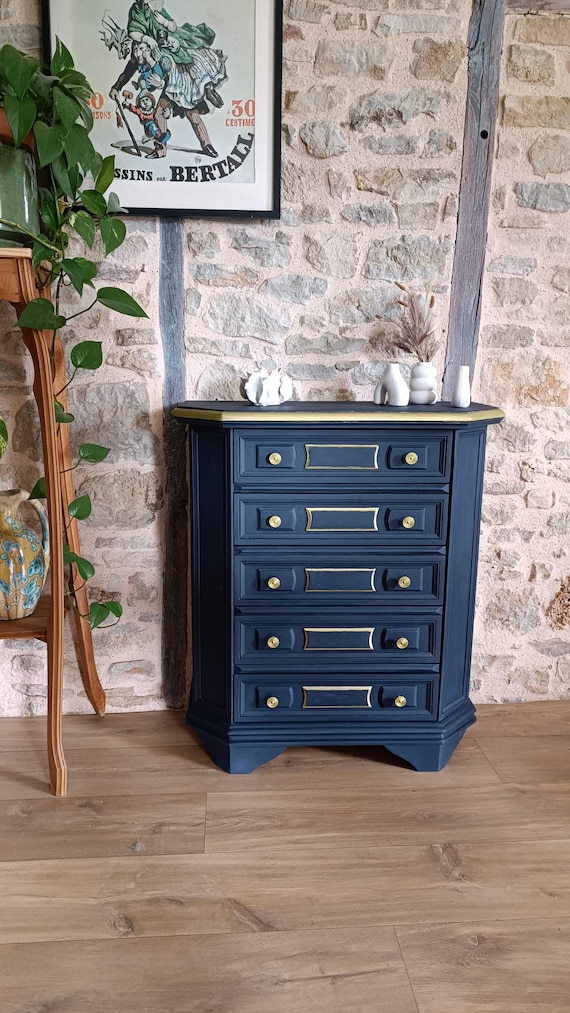 blue 5 drawer dresser Amazon.com: Joaxswe Farmhouse 5 Drawer Dresser for Bedroom, 45" Tall Rustic Chests of Drawers w/ 4 Solid Wood Feet, Mid Century Modern Wooden Closet Storage Dressers Organizer for Living Room, Hallway, Navy