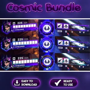 Cosmic Bundle Overwatch Overlay with 3 Variants | HUD for Overwatch 2 game | HudSight | For OBS, StreamLabs, Youtube | Cute Mercy Overlay