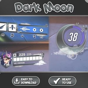 Dark Moon Overwatch 2 Overlay | Cute Mercy HUD (Digital Download)