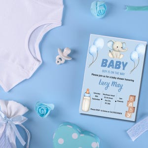 Baby Boy-Baby-Dusche-Einladung