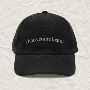 Chaos Coordinator Hat, Funny Mom Life Cap, Embroidered Corduroy Hat for Moms, Cool Casual Mom Gift, Minimalist Adjustable Hat