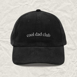 Coole Dad Club Mütze, bestickte Cord Dad Mütze, Geschenk für Väter, Retro Papa Mütze, Geschenk für coole Väter, trendige Papa Mütze