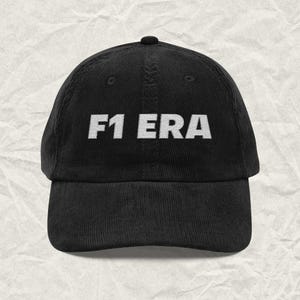 F1 Era Hat, Formula 1 Embroidered Cap, Racing Fan Cap, Cool Adjustable Corduroy Cap, Minimalist Formula 1 Gift, Aesthetic F1 Merch, F1 Gift