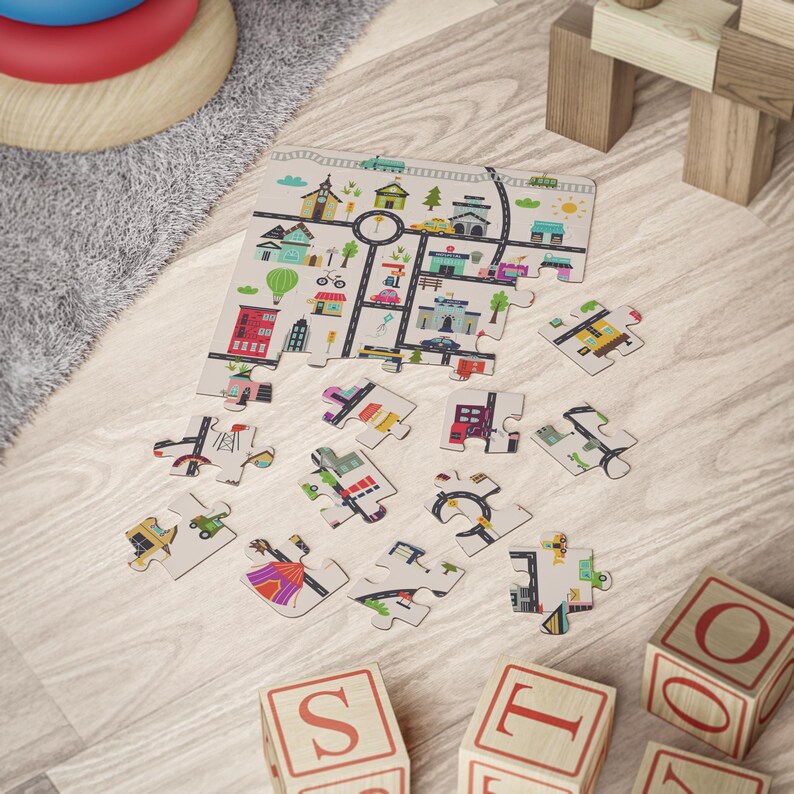 City Map Puzzle, Educational Puzzle for Kids, 30 Piece Jigsaw, Learning ...