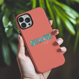 Beach Life Phone Case, Tropical Aesthetic iPhone Cover, Summer Vibes Samsung Case, Coastal Palm Print Phone Case