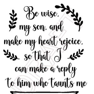 spreuken 27:11, SVG, Jw Gifts, Jw Org, Afdrukbare JW Gift, Jw Gift, bijbelvers schrift citaat svg, jw Pioneer Gifts