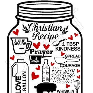 Christian Recipe Mason Jar JW printable , full time service, jw printable greeting card - jw gift  - Jehovah