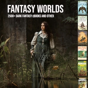 2500+ FANTASY eBOOKS | Digital Book Set, Dark Vintage Fantasy, New Bundle | Magic Sword Novels, Dragons PDF Collection | Witch, Hero, Knight