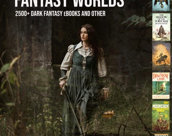 Más de 2500 eBOOKS DE FANTASÍA / Conjunto de libros digitales, fantasía oscura vintage, nuevo paquete / Novelas de espadas mágicas, colección de dragones en PDF / Bruja, héroe, caballero