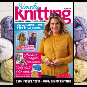 Revista SIMPLY KNITTING: Más de 220 números digitales, 2014-2026 / Proyectos de tejido artesanal, nuevas prendas de punto, diseño de ropa, manualidades y tutoriales.