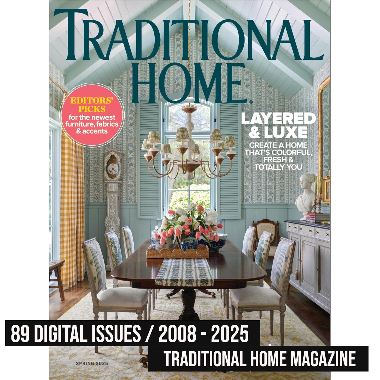 TRADITIONAL HOME Magazine | 89 Digital Issues, 2008 - 2025 | New House  Ideas, Art Decoration, Home Interior Design, Vintage Garden, Cottage - Etsy  Israel, image size:1520x1520