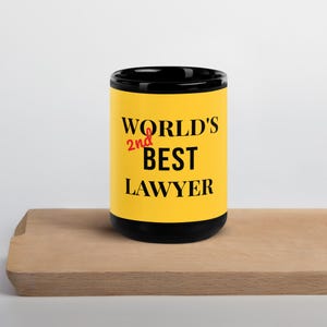 Caneca preta brilhante - 2º melhor advogado do mundo