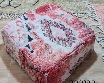 Moroccan boho pouf, Moroccan Foot Stool Ottoman, Vintage Cushion, Moroccan Handmade Pouf Wool, Outdoor Furniture Pouf, berber pouf