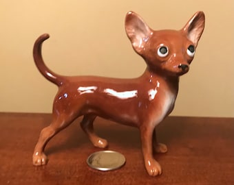 ミニチュア 陶器 犬 チワワ 赤ちゃん ペット 動物 小さな白い置物