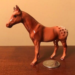 Farbvariation #2011-1 RED CHESTNUT Appaloosa Stute Baseless/Alone - Keramik Pferd Figurine/Statue