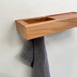 Towel holder made of oak wood Towel holder made of solid wood Modern towel holder Wall towel holder Bathroom Kitchen Towel Rack Towel Holder