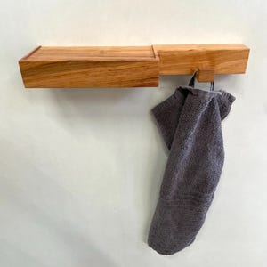 Towel holder made of oak wood Towel holder made of solid wood Modern towel holder Wall towel holder Bathroom Kitchen Towel Rack Towel Holder
