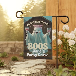 Garden Party Flag, Halloween Garden Decor, Ghost Banner, Outdoor Decor, Fall Celebration Flag, Boo-Themed Yard Sign