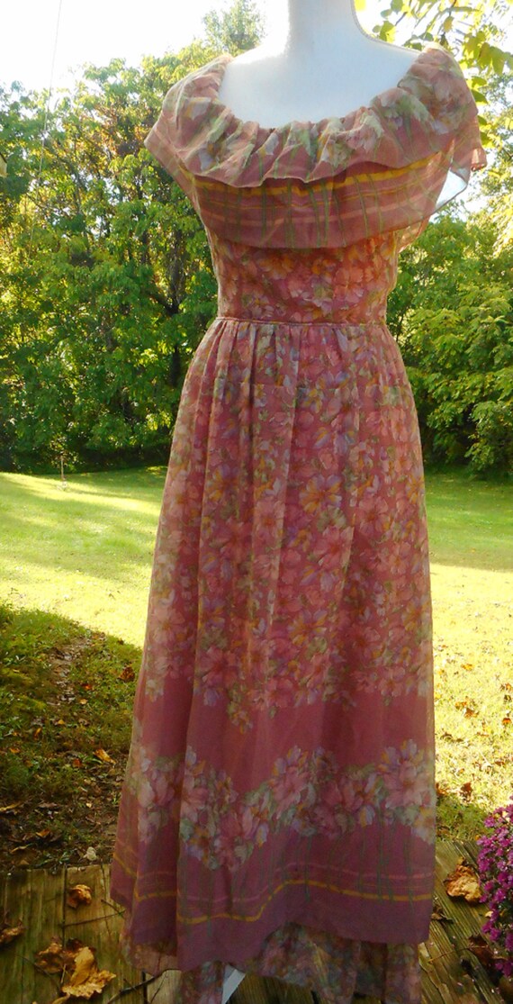 Vintage 1970’s Hippy Prairie Festival Dress Maxi D