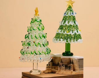 Decorazione per albero di Natale in vetro fatta a mano, decorazione natalizia in cristallo, centrotavola natalizio, regalo di Natale unico, decorazioni natalizie da collezione