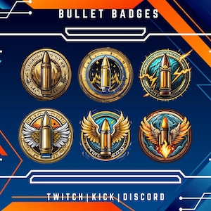 Twitch Bullets Sub Badges | Armory Badges | Instant Download | Ready-Made Badges | Stream Graphics | Streamer Badges.
