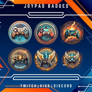 Joypad Sub Badges For Twitch, YouTube, Discord | Instant Digital Download | 6 Controller Badges | Console Badges.