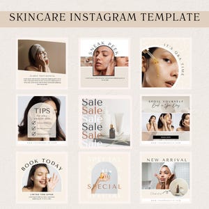 50 Skincare Instagram Templates, Esthetician Instagram Templates, Dermatologist Templates, Skincare Social Media, Skincare Posts, Acne Posts