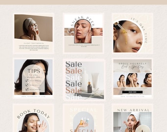 50 Skincare Instagram Templates, Esthetician Instagram Templates, Dermatologist Templates, Skincare Social Media, Skincare Posts, Acne Posts