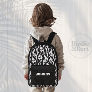 Ghostface Backpack | Personalized Kids Backpack Boy | Spooky Diaper Bag | Halloween Patch Bag | Halloween Name Bag | Ghostface bag