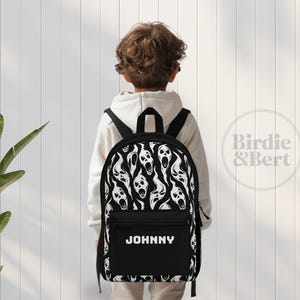 Ghostface Backpack | Personalized Kids Backpack Boy | Spooky Diaper Bag | Halloween Patch Bag | Halloween Name Bag | Ghostface bag