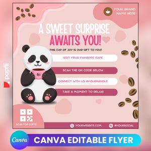 Coffee Treat For You Flyer Template, Editable Flyer, Starbucks Giveaway Flyer, Coffee On Me Flyer, Premade Buy A Coffee Gift Card Flyer